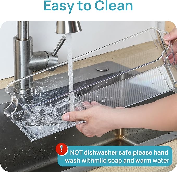 Vtopmart Breastmilk Storage Container 4PCS Set, Clear Freezer and Fridge Organizer Bins, Plastic Storage Bins for Breast Milk, Baby Pouches, Formula, Bottles and Yogurts, 4.3’’ Width, 14.7" Long