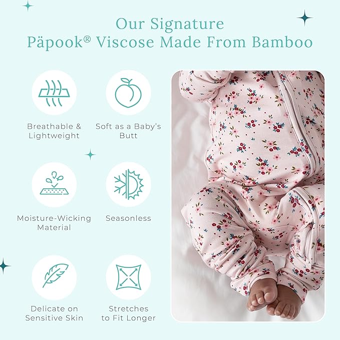 Posh Peanut Convertible Baby Sleepers - Girls Footless Baby Pajamas with 2 Way Zipper for Easy Diaper Changes