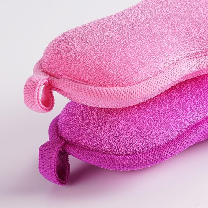 Baby Bath Sponge - Ultra Soft Baby Sponge for Bathing - Kids Bath Sponges for Infants, Toddler Bath Time, 2 Count (1 Pack) - Pink Violet