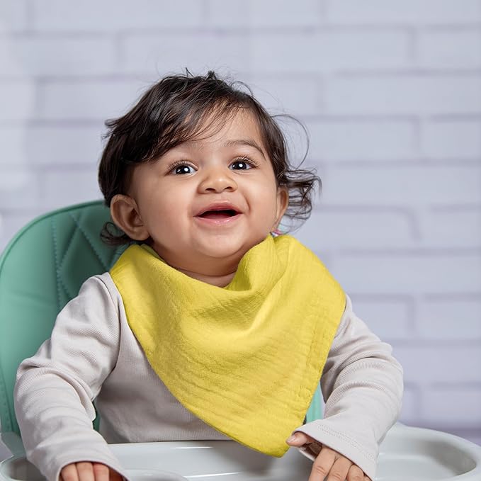 Muslin Baby bibs for drooling and teething, 100% cotton, Bibs for baby girl, Muslin bibs for boys (8 Pack)