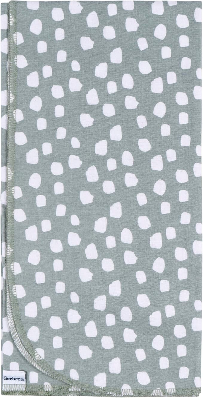 Gerber Unisex Baby 100% Cotton Flannel Receiving Blankets 30x30 Inches (Pack of 4), Dino Time, One Size