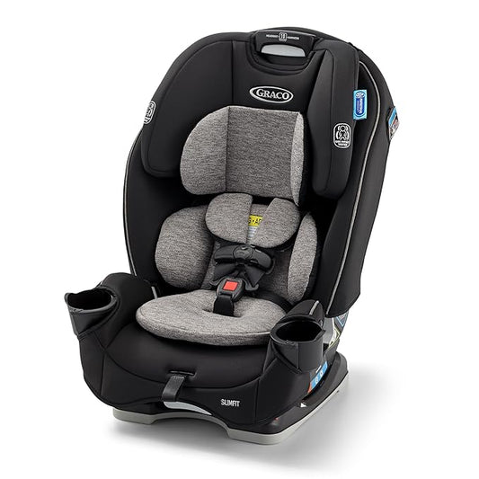 Graco Slimfit 3-in-1 Convertible Car Seat, Ultra-Space-Saving Design, Jarret, Suitable for Rear and Forward-Facing, Highback Booster Seat with 10-Position Headrest