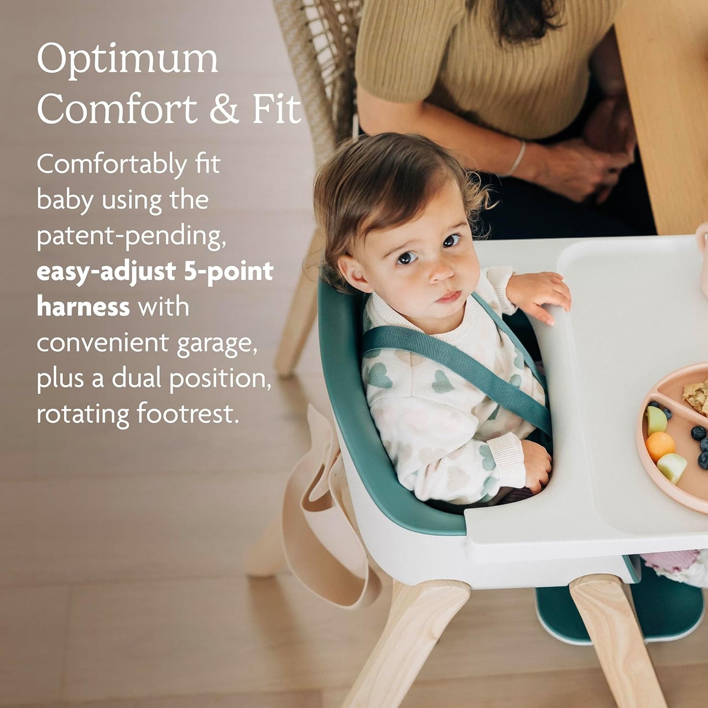 UPPAbaby Ciro High Chair/Sleek, Easy-to-Clean Design/Perfect-Fit Tray to Bring Baby to Table/Patent-Pending Harness/Dual-Position, 180-Degree Rotating Footrest/Jake (Charcoal/Rubberwood)