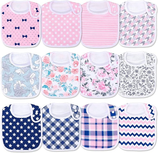 Baby Bibs Soft and Absorbent Organic Cotton Bandana Drool Bibs Set for Boys Girls Newborn 0-36 Months