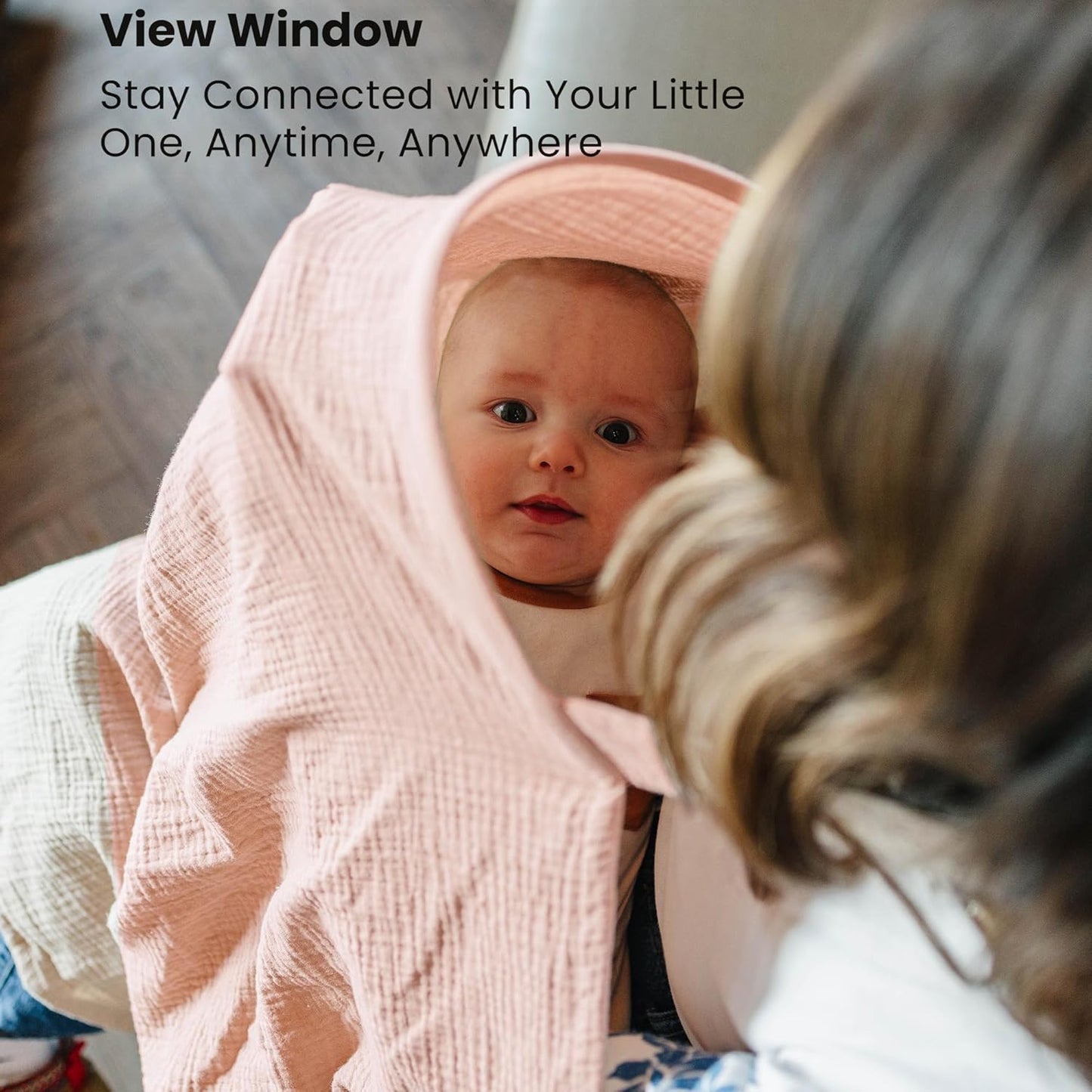 Konssy 2-Pack Muslin Nursing Cover Up for Breastfeeding Moms with Rigid Hoop, 100% Cotton, Lightweight & Breathable Breastfeeding Cover, Adjustable & Comfort