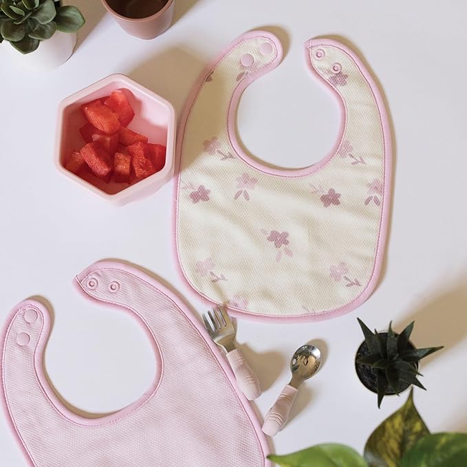 Tiny Twinkle 8 Pack Baby Bibs for Drooling and Teething – Waterproof & Absorbent Bibs for Baby Girl & Boy, Machine Washable Infant Bib Set for Newborns and Toddlers (Girl Print 8-Pack)