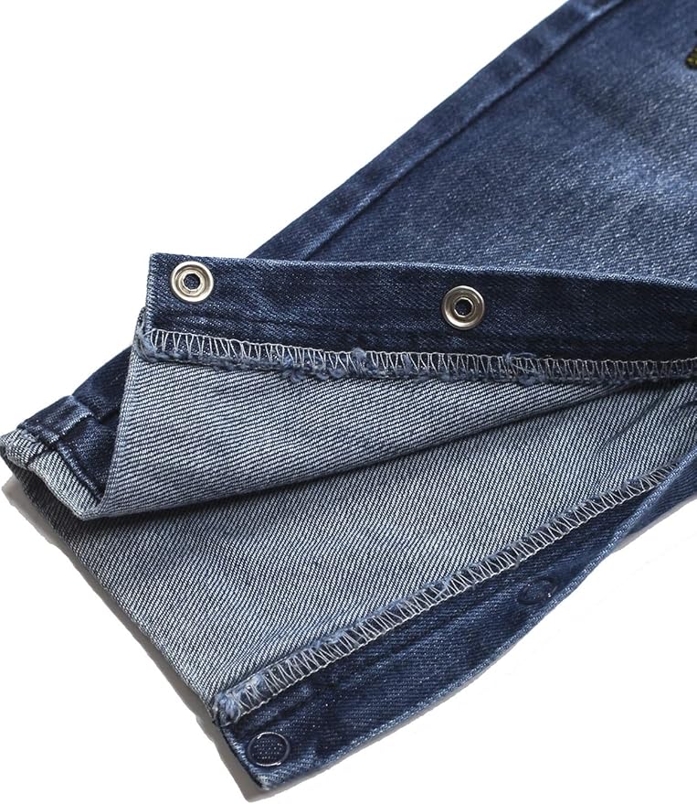 KIDSCOOL SPACE Baby Little Kids Cute Denim Embroidered Fashion Jean Overalls