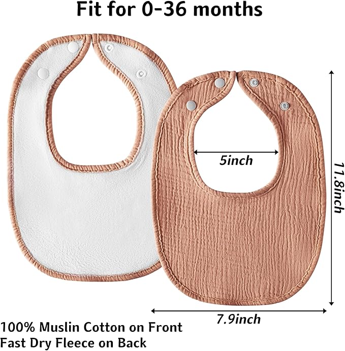 Muslin Baby Bibs Cotton Baby Drool Bandana Bibs for Baby Girls Boys Infant Newborn Toddler Drooling and Teething