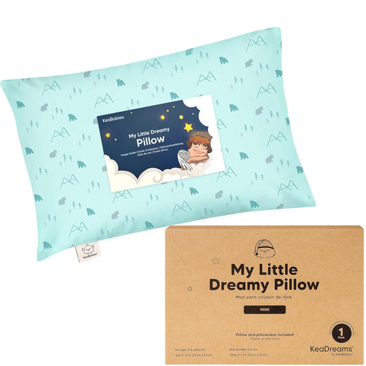 Mini Toddler Pillow with Pillowcase - 9x13 My Little Dreamy Travel Kids Pillow for Sleeping, Toddler Bed, Small, Tiny, Organic Cotton Pillowcase, Soft & Breathable, Kids 2-4 Years Old (Polar)