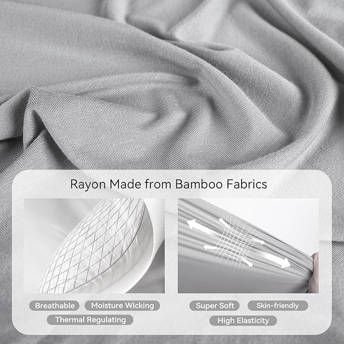 Rayon Made From Bamboo Sleep Sack 12-24 Months 0.5 Tog Ultra Soft Summer Toddler Sleep Sack 1t-2t with Feet 2-Way Zipper Lightweight Sleeping Bag Baby Wearable Blanket (2 Pack)-Blue & Gray