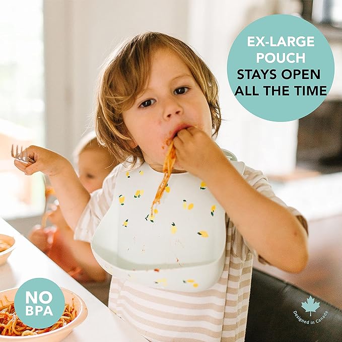 Loulou Lollipop Soft, Waterproof Silicone Feeding Bib for Babies and Toddlers