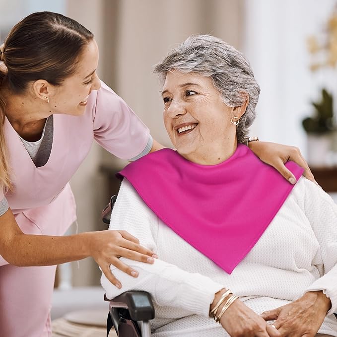 Adult Drool Bib for Special Needs, 3 Pk Soft Absorbent Large Bandana Bibs Set for Kids 4+, Men Women, Teens & Adults