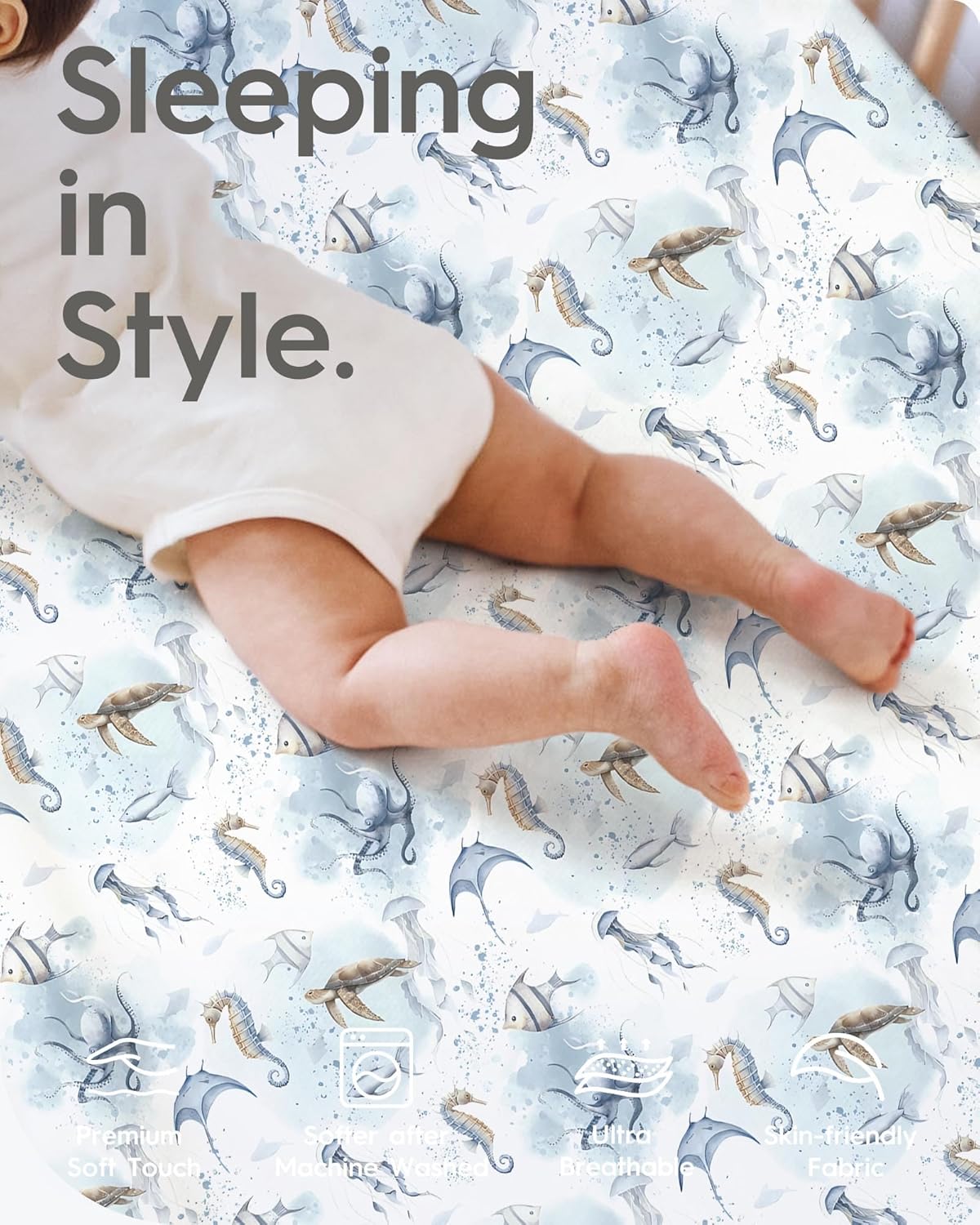 Baby Crib Sheets Boy Girl for Standard Crib Mattress - Ultra Soft Jersey Knit Neutral Crib Mattress Sheet, Safe and Snug, Durable, Stylish Crib Sheet Fitted, 28''x52''x9'' Extra Deep Pocket