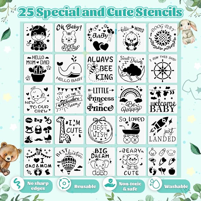 Baby Shower Game Sign Blank Bib DIY Set Newborn Essentials Stuff