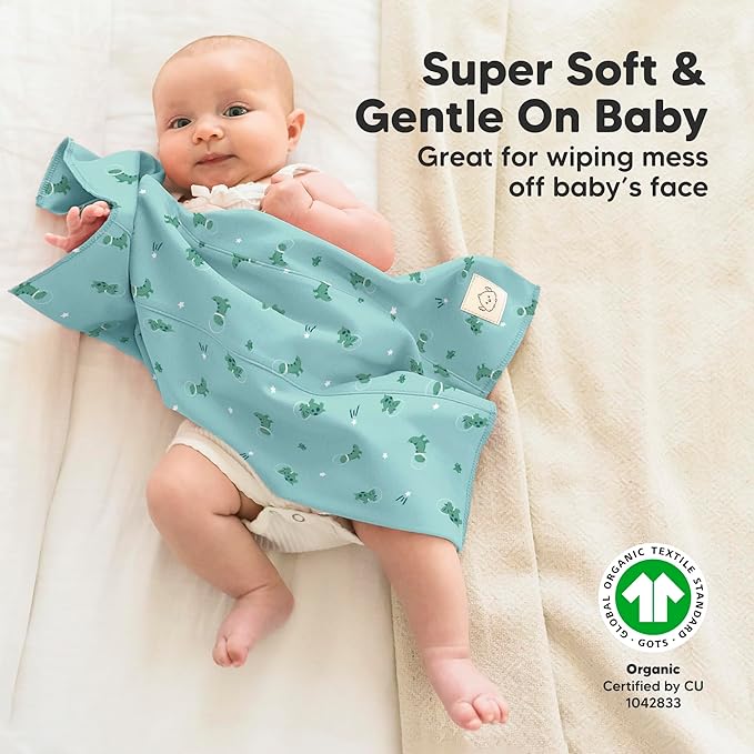 Organic Burp Cloths Baby Boy, Girl - 6-Pack Large Cotton Burping Cloths for Babies, Spit Up Rags, Super Absorbent, Ultra Soft Newborn Rag, Gender Neutral, Machine Washable, Durable (Cosmo)