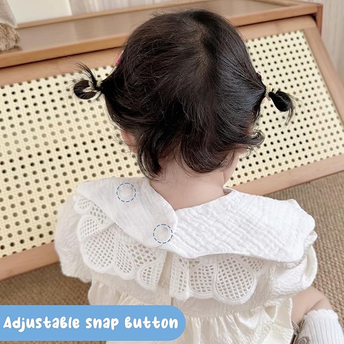 EllieHouse Baby Bibs for Girls Boys 10Pack Muslin Drool Teeth Drooling Teething Bibs Muslin Cotton for Infant Toddler