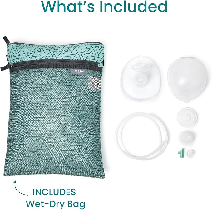 Motif Medical Breast Milk Collector Cups for Luna & Duo Breast Pump - Hands-Free & Portable Collection Cups for Breast Milk - Wearable Milk Collection Cups w/Storage Bag, 5 Flanges & More (5 oz)