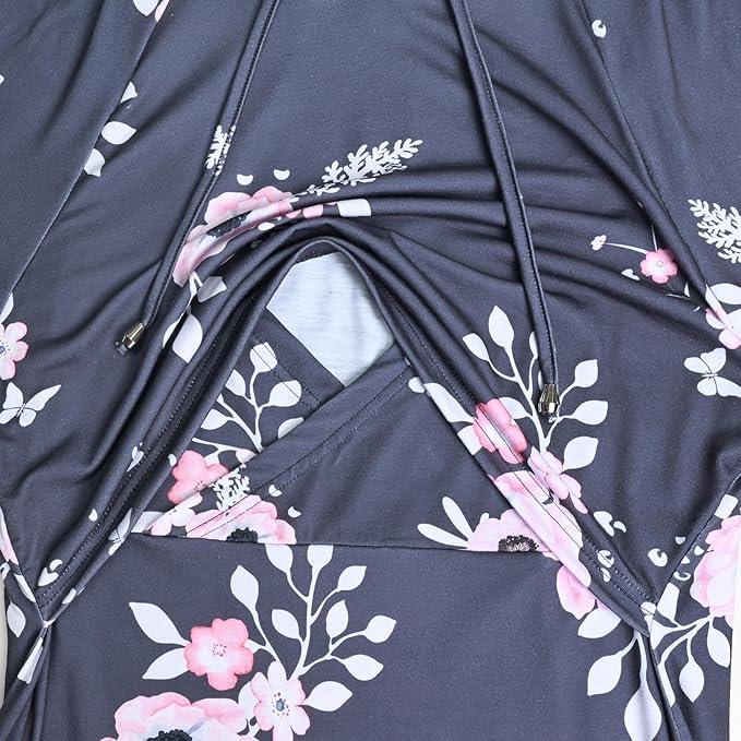 GINKANA Women's Nursing Hoodie Sweatshirt Long Sleeves Breastfeeding Maternity Tops Casual Clothes