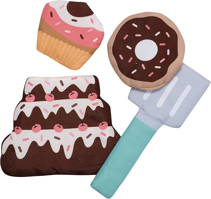 Lambs & Ivy Interactive 2-n-1 Soft Toddler Cupcake/Bakery Pillow Play Set