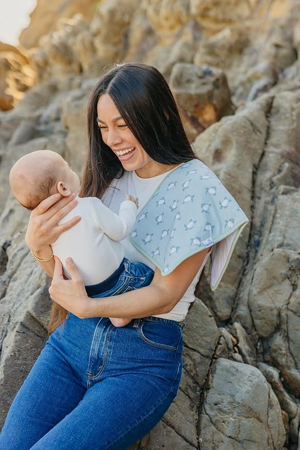 Copper Pearl Premium Baby Burp Cloths - 3-Pack Large Cotton Burp Cloths, Extra Soft Spit Up Rags with 3 Absorbent Layers, Perfect for Baby Boy and Baby Girl Gifts (21" x 10" Size, Cove Set)