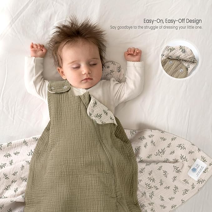 lulumoon Sleep Sack Muslin for Baby: Cotton Wearable Blanket for 9-15 Months - Soft Lightweight Ideal for Nursery Lounge Nighttime Naptime 12-18 Months