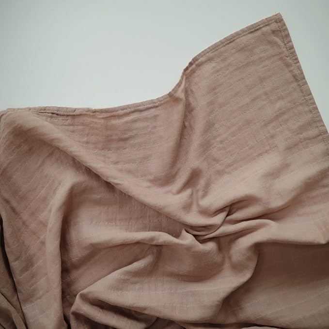 mushie Muslin Baby Swaddle Blanket | 100% Organic Cotton (Natural)