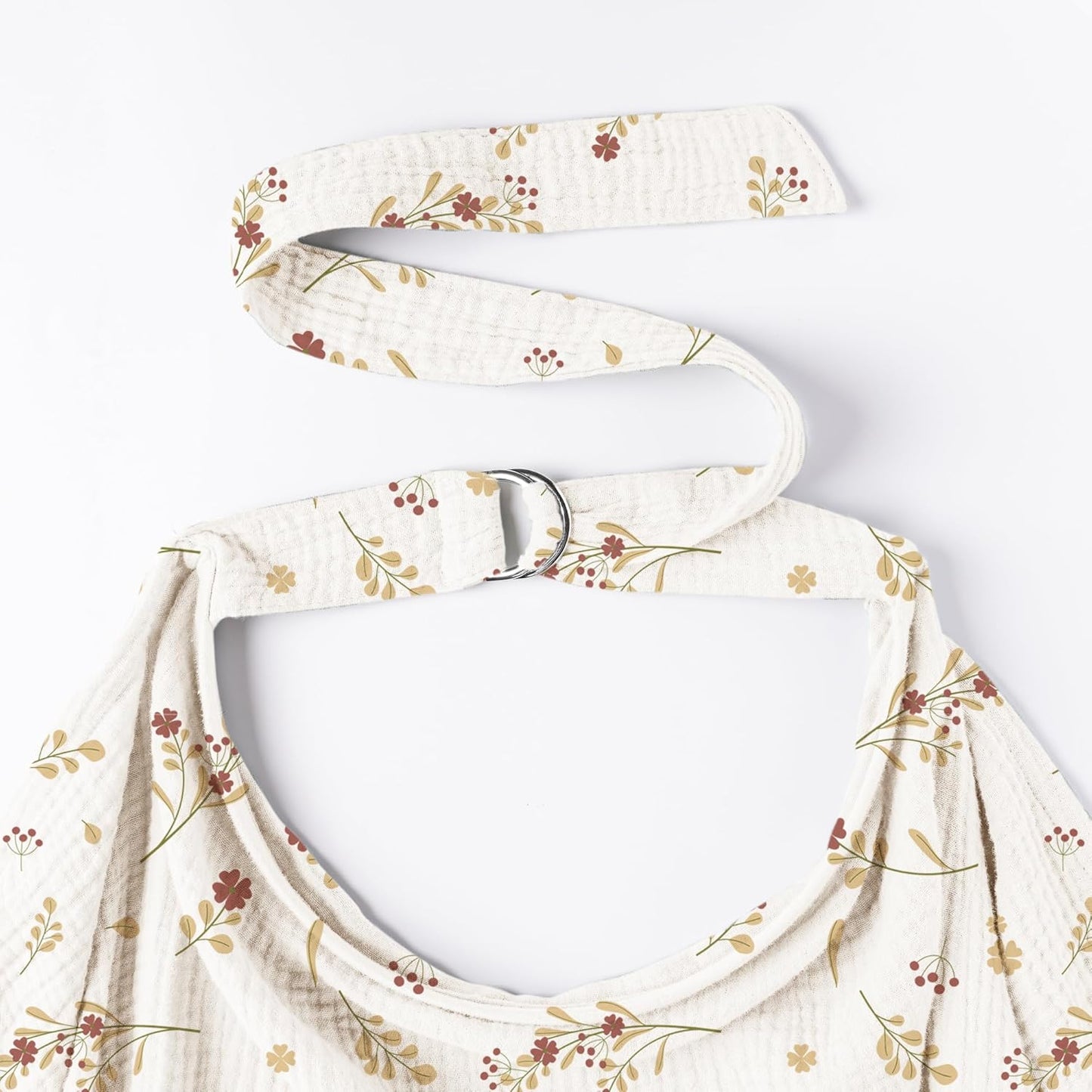 Konssy Muslin Nursing Cover for Baby Breastfeeding, Breathable 100% Cotton Breastfeeding Cover with Rigid Hoop for Mother Nursing Apron, Multi-use Carseat Canopy (Posy)