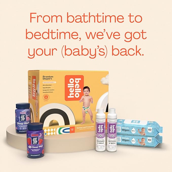 Hello Bello Premium Baby Diapers Size 2, 30 Count of Disposable, Extra-Absorbent, Hypoallergenic Diapers with Snug and Comfort Fit, Sleepy Sloth (Pack of 4)