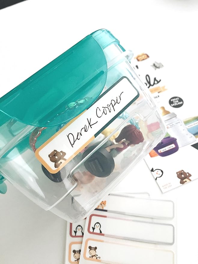 Lil' Labels Daycare Value Pack Bottle and Clothing Labels, Waterproof, Animal Friend, Highlighter