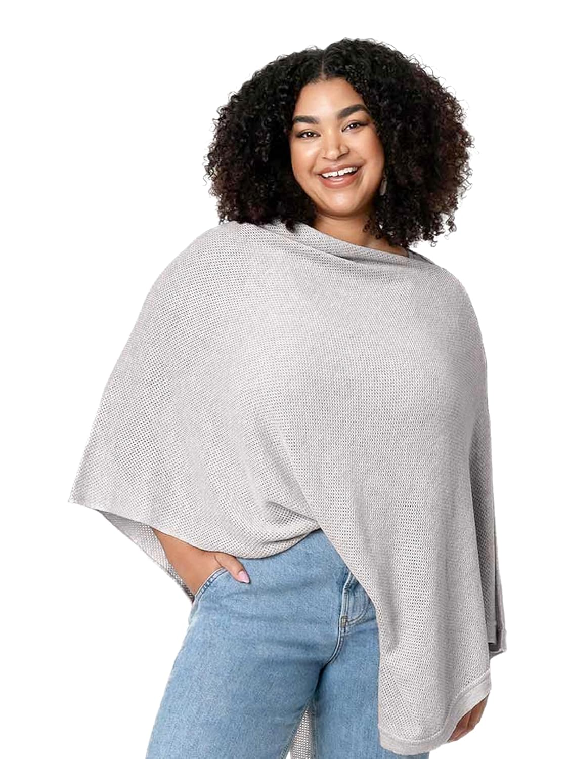 We are Amma | The Cocoon™ - Newborn Essentials Must Haves: Nursing Cover for Breast Feeding Essentials | Nursing Sweater Used as Breastfeeding Cover (Grey, Plus Size)