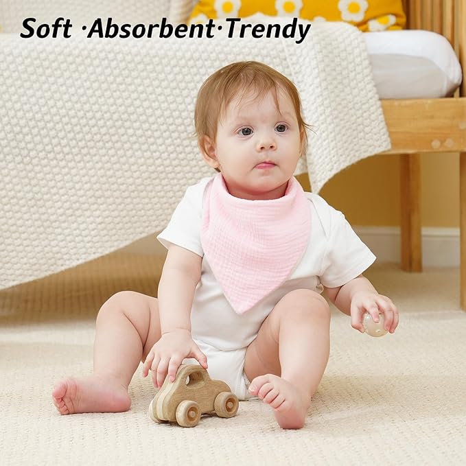 Muslin Baby Bibs Baby Drool Bandana Bibs for Baby Girls Boys Infant Newborn Toddler Drooling and Teething