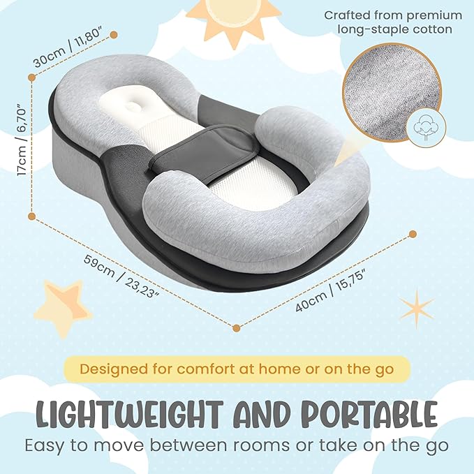 Inclined Baby Cushion – Soft & Supportive Pillow for Feeding and Playtime – Compact, Lightweight and Breathable Design