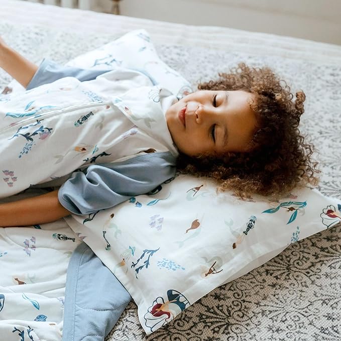 Nest Designs Toddler Pillow with Bamboo Viscose Pillowcase - Splish Splash, Small