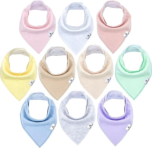 DiaperSquad's Baby Bibs for Drooling and Teething, Bibs for Boys, Baby Girl - Solid Cotton Baby Drool Bibs
