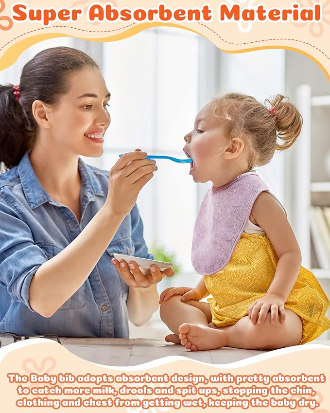 JaGely 30 Pack Baby Muslin Bandana Bibs Multicolor Solid Unisex Waterproof Feeder Adjustable Newborn Teething and Drooling