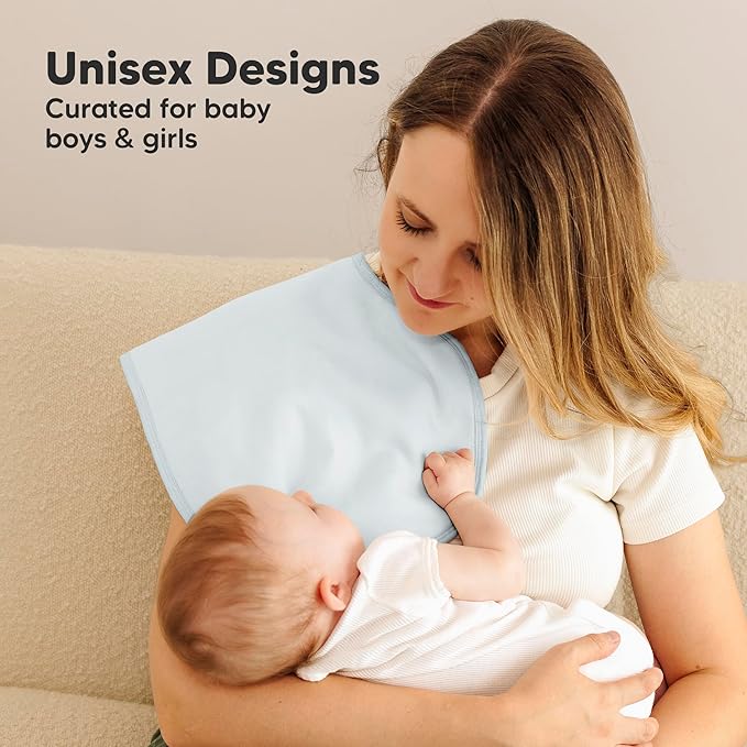 KeaBabies 4-Pack Baby Burp Cloths Baby Girl, Boy - Organic Cotton Burp Cloth, Extra Large, Absorbent, Soft Burping Cloths & Bibs Set for Babies, Newborn Burp Clothes, Thick Burp Rags (Flora Dew)