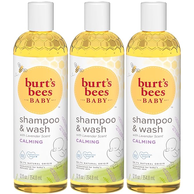 Burt's Bees Baby Shampoo & Wash, Lavender, Calming Tear Free Baby Soap,12 Fl Oz (Pack of 3)