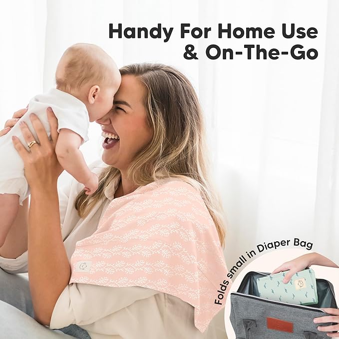 Organic Burp Cloths Baby Boy, Girl - 6-Pack Large Cotton Burping Cloths for Babies, Spit Up Rags, Super Absorbent, Ultra Soft Newborn Rag, Gender Neutral, Machine Washable, Durable (Marine Muse)