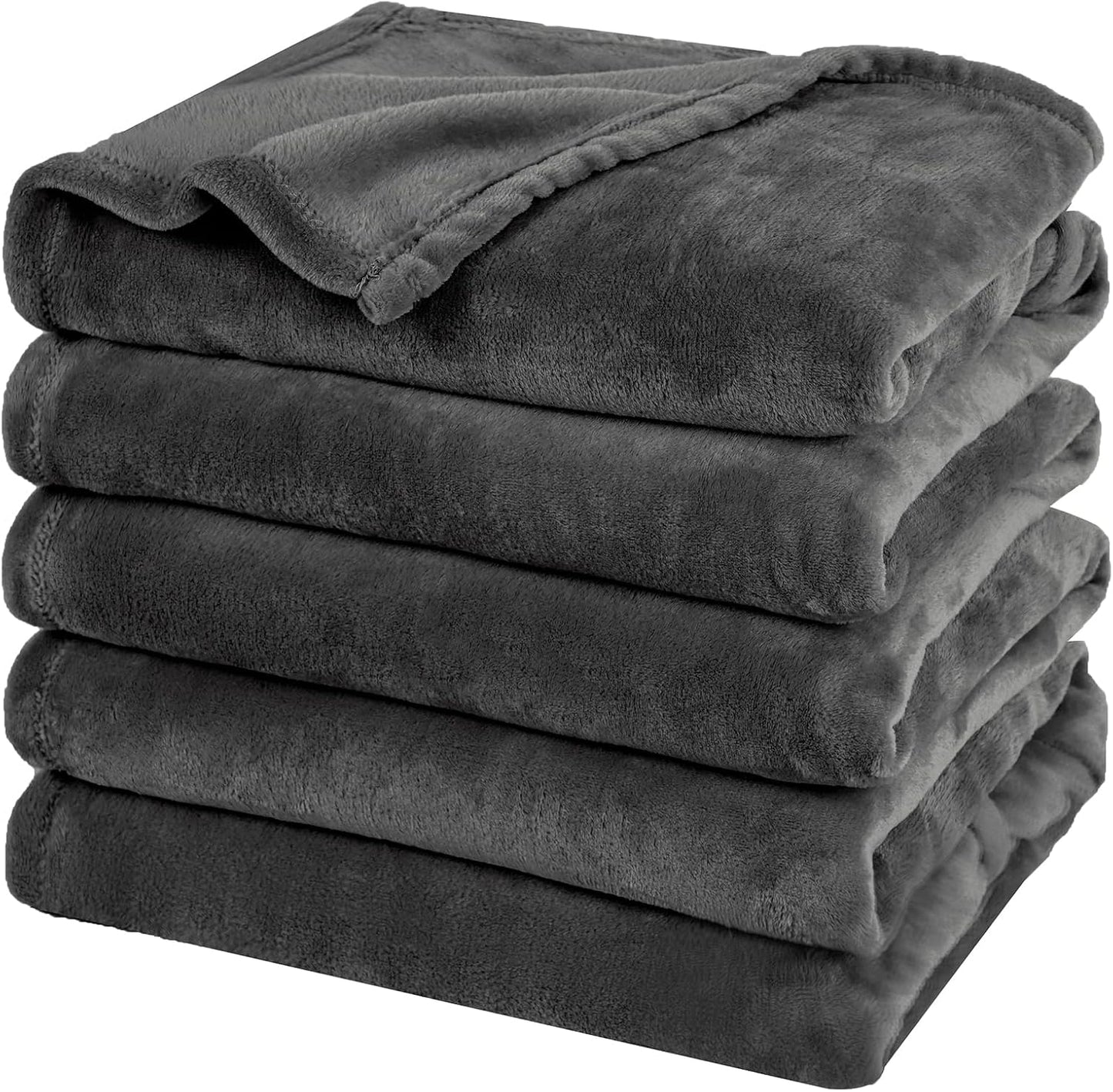 PHF Oversized King Fleece Blanket 120"x120", No Shed No Pilling Big Soft Blanket, Extra Large 10'x 10' Lightweight for Bed, Sofa Travel and Camping, Suitable for All Season, Dark Grey