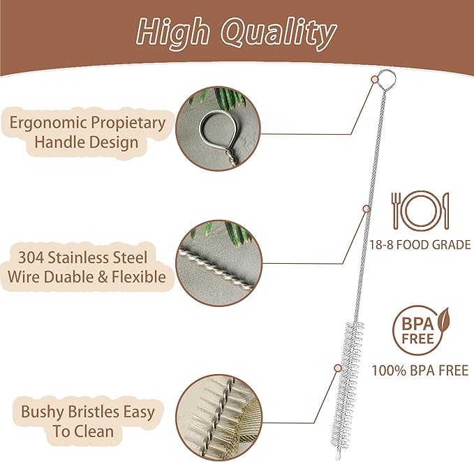 3 Pack Straw Cleaner Brush for Baby Bottles,Straw Brush Cleaner for Metal/Glass and Reusable Drinking Straws,Stanley Straw Cleaner Brush for 14oz 20oz 30oz Stanley Mugs.