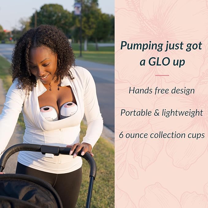Ameda GLO Wearable Breast Pump | Wearable Breastfeeding Pump | Hands Free, Portable, Electric, Wireless, Hospital Grade | Breast Feeding Essentials | Baby Feeding Essentials
