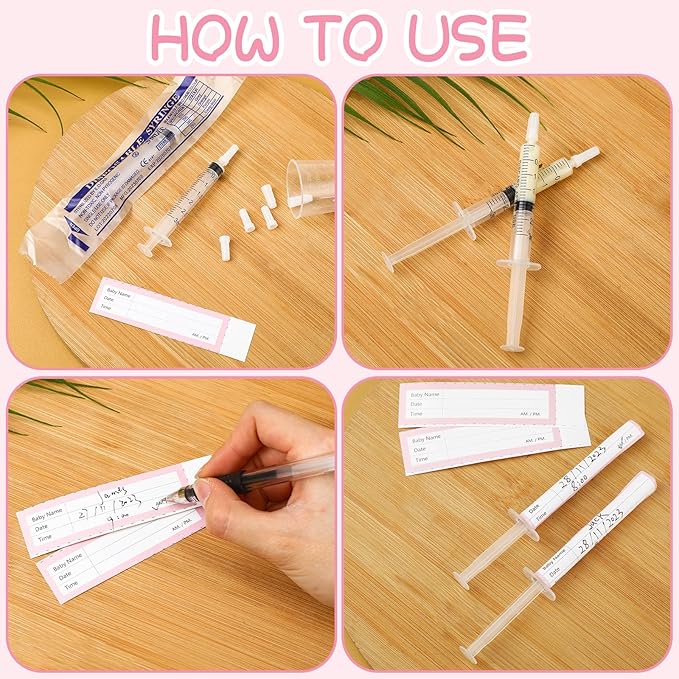 Trelaco Colostrum Collector Kit Include Sterile Sealed Breast Milk Syringes with Caps No Needle Colostrum Syringes Stickers 1 Measuring Cup Harvesting Collection for Breastmilk(100 Sets,3 ml,1 ml)