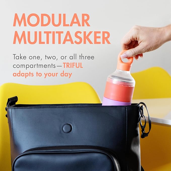 Boon Triful Baby Formula Dispenser On The Go - Insulated Stainless Steel Formula Containers with Stacking Design - Baby Bottle-Feeding Supplies for Travel - Pink