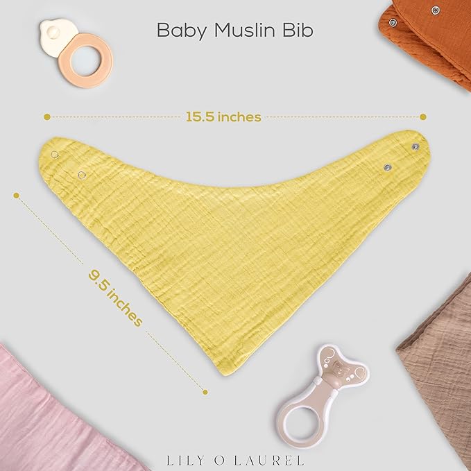 Muslin Baby bibs for drooling and teething, 100% cotton, Bibs for baby girl, Muslin bibs for boys (8 Pack)