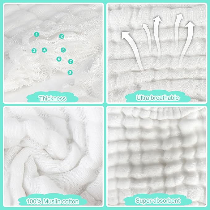 Accmor Muslin Baby Drool Bibs 6 Pack Baby Bandana Drool Bibs Soft Cotton Baby Bandana Bibs for Teething Drooling