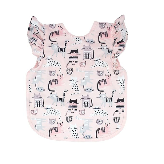 BapronBaby Kitty Bapron - No Neck Tie Safer Bib for Baby & Toddler - Soft Waterproof Stain Resistant - Machine Washable - Sz Baby/Toddler 6m-3T