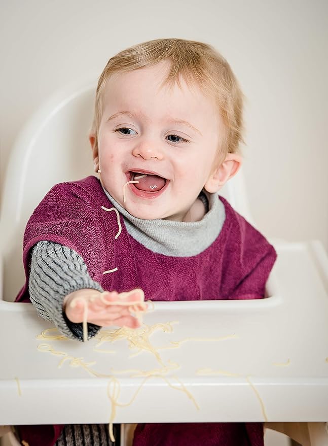 MATZ Terry Towel Slip On Baby Bibs | Full Coverage | Ultra Absorbent 100% Cotton | Pullover For Babies And Toddlers | Feeding Drooling And Teething | Unisex Baby Bib With Soft Ribbed Neck