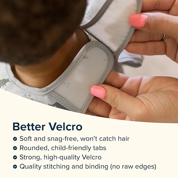 Tiny Twinkle Long Sleeve Bib for Babies & Toddlers – 2 Pack Waterproof Smock Bibs for Eating – Machine Washable & Mess-Proof, Baby Feeding Essential & Shower Must-Have (Black,Sage Checkers, 6-24M)