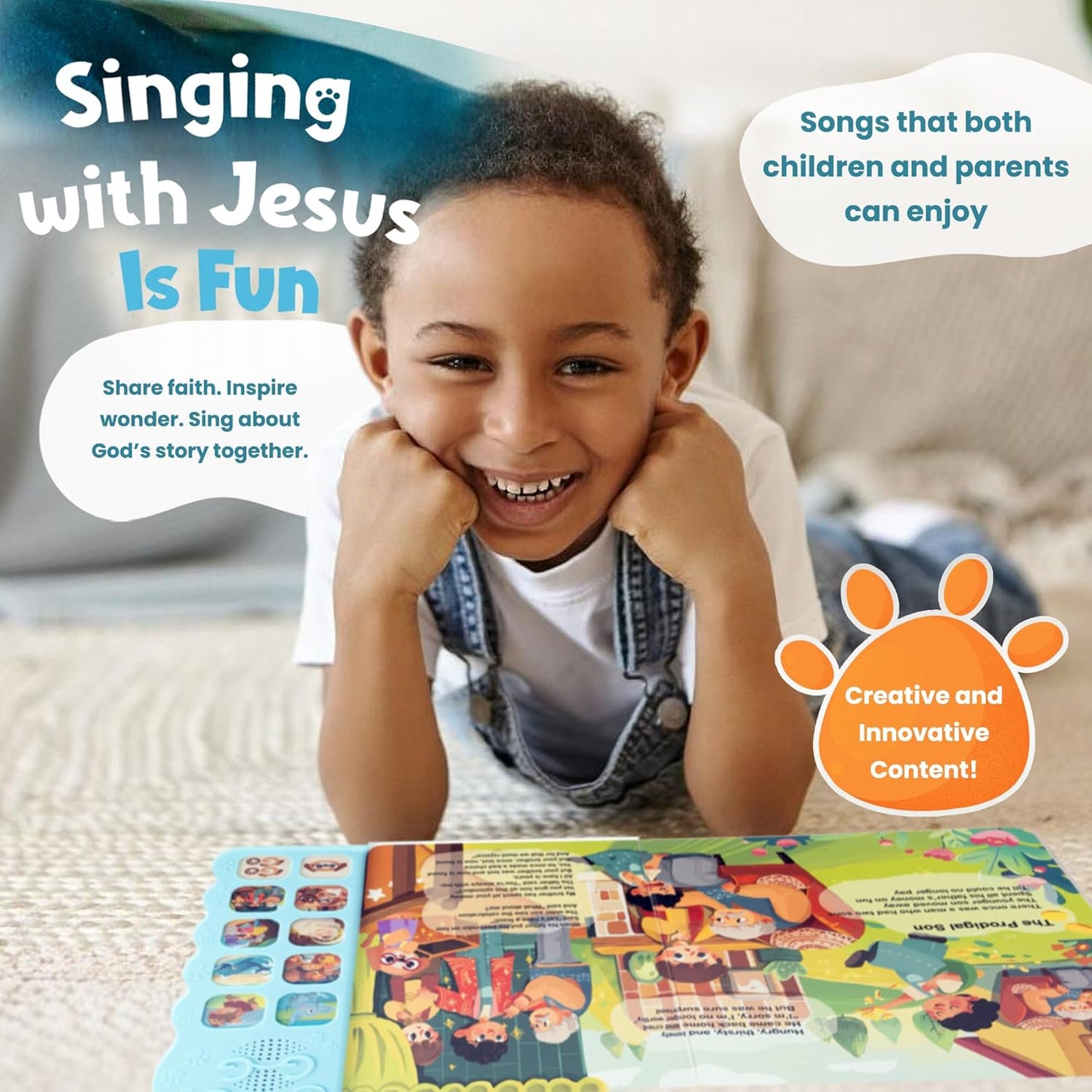 GO GO Bible Story Songs: 10 Toddler Songs, Christian Toys for Toddlers 3-5, Sound Books for Toddlers 1-3