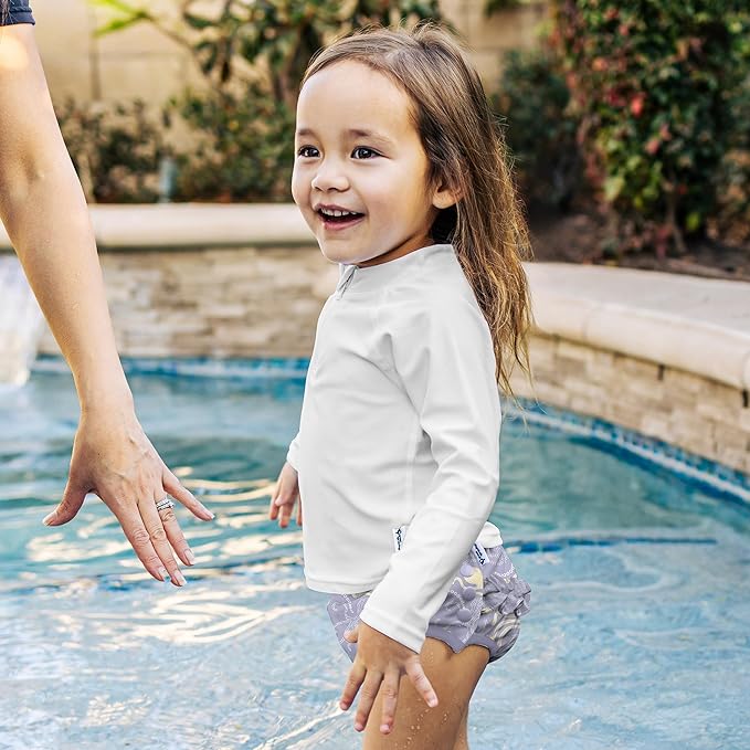 green sprouts Baby Toddler Eco Ruffle Snap Swim Diaper - Lavender Octopus - 12mo